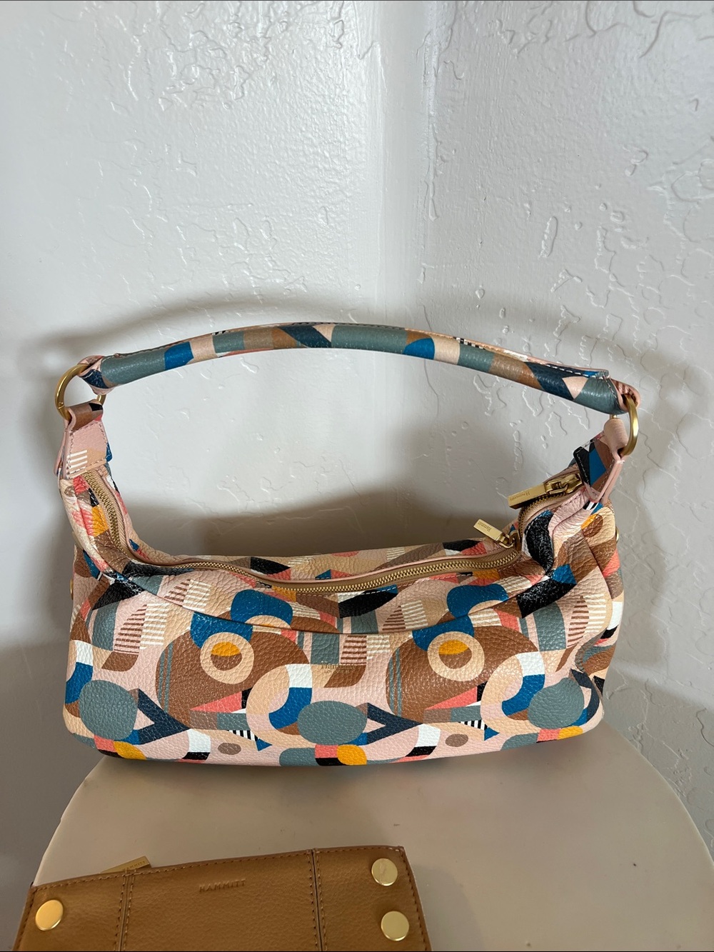 Hammitt Becker Multicolor Geometric Print Shoulder Bag and Hammitt wallet - Picture 2 of 15